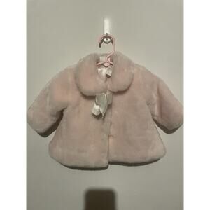 KoalaBaby Girls 0-3 Month Faux Fur Trim Coat